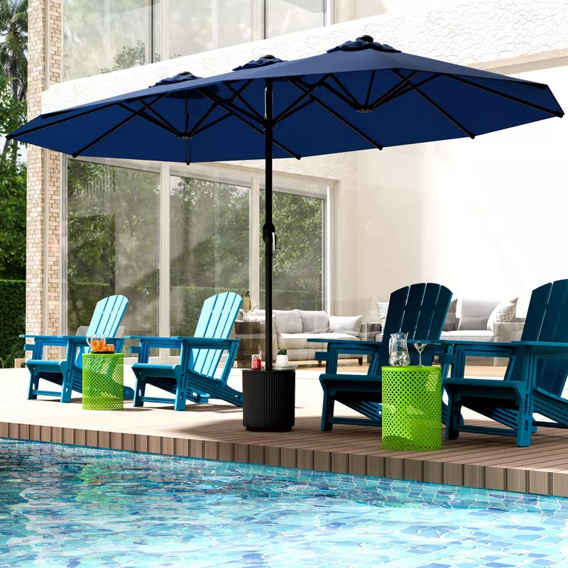 Sevobal Patio Umbrellas Double Sided Twin Patio Umbrella, Market Umbrella for Outdoor, Twin Umbrellla for Garden and Lawn, Blue, 181.1“*106.2"*94.5"
