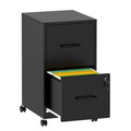 Munora - 2-Drawer Rolling File Cabinet with Lock - Mobile Storage for Letter/Legal/A4 Files - Black