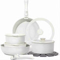 SODAY 15 Pcs Pots and Pans Set Non Stick, Cookware Sets with Detachable Handle, Nonstick RV Kitchen Cooking Tools,Oven Safe,Induction Fast