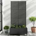 Lirago Iron Arch Mobile Planters Planting Box Trellis for Climbing Plants - 72x35