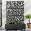PexFix Outdoor Metal Trellis with Planter Box in Leaf Pattern