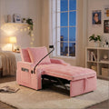 3-in-1 Convertible Sleeper Single Sofa Bed Accent chair with Adjustable Recliner Backrest, Phone Holder & USB/Type-C Ports for Living Room&Bedroom