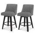 Dyonery Single Swivel Bar Stool with Back & Footrest, 26 Inch Counter Height Barstool for Kitchen Island