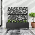 PexFix Outdoor Metal Trellis with Planter Box in Leaf Pattern