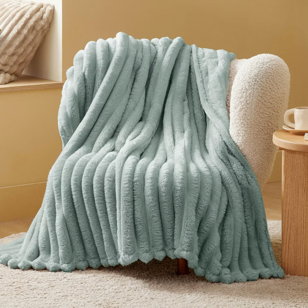 Bedsure Striped Flannel Fleece Blanket for Bed, Super Soft Throw Blanket for Couch, Wider Striped Design
