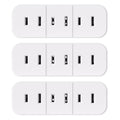 ELEGRP 3 Outlet Non-grounded Triple Outlet Extender Adapter Plug, 2-Prong to 2-prong Adapter Converters for Wall Outlets,15A 125V, White 3 PC