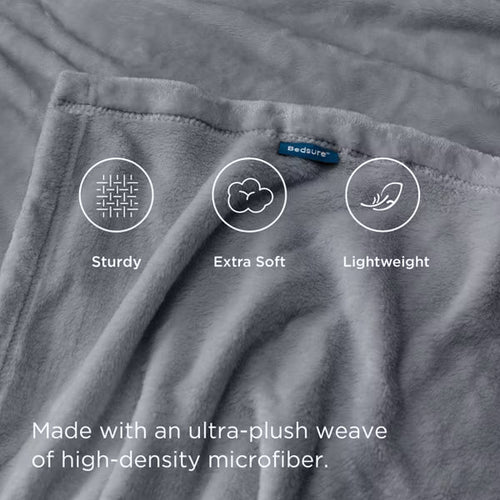 Bedsure Flannel Blanket – Solid Color Plush Throw, Ultra Soft and Fuzzy, 280GSM Lightweight Cozy Blanket for Bed or Couch