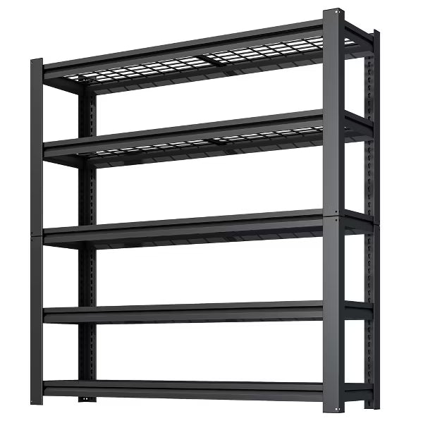 Munora - 72"H 5-Tier Heavy Duty Garage Shelving - Adjustable Storage for Warehouse/Basement - 16"D x 35"W - Black