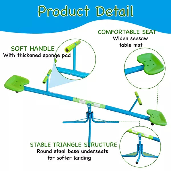 Dexmalle Swiveling 360 Degree Rotation Seesaw Teeter Totter Outdoor Play Set Toy