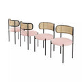 FONTOI Accent Chairs, Modern Hardback Chairs with Cozy Seat Cushions, Space-Efficient Pair for Small Rooms, 4PCS, Pink, 19.7"*16.5"*29.9"