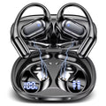 VEATOOL T5 Open Ear Headphones with Mic, Air Conduction Wireless Earbuds with LED Digital Display 40 Hrs Playtime,Clear Call ,Fast Charing,IPX7