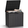 Sersper Outdoor Storage Box, 30 Gallon Deck Box Indoor and Outdoor Use, Waterproof Resin Storage Bin with Lockable Lid,UV Resistant, Black