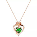 Molenia Heart Birthstone Necklace for Women 925 Sterling Silver Rose Gold Necklace Pendant Jewelry Christmas Anniversary Birthday Gifts for Her