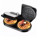 YASHE Double 6-Inch Waffle Maker, 1400W, stainless steel, non-stick plates, temperature control, cool-touch handles — perfect for breakfast and snacks