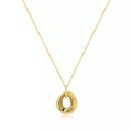 Molenia 14K Gold Plated Circle Necklace, 925 Sterling Silver Irregular Circle Pendant Infinity Necklace Chain Jewelry Gifts for Her Women