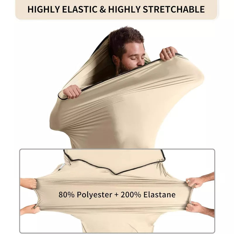 Naturehike Hut Sleeping Bag Ultralight Sleeping Bag Liner only 390g High Elasticity Travel Sleeping Bag with Small Pack Size for Backpacking