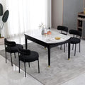 DYHOME Boucle Dining Chairs Set of 4, Mid Century Modern Kitchen Chairs with Curved Backrest and Metal Legs