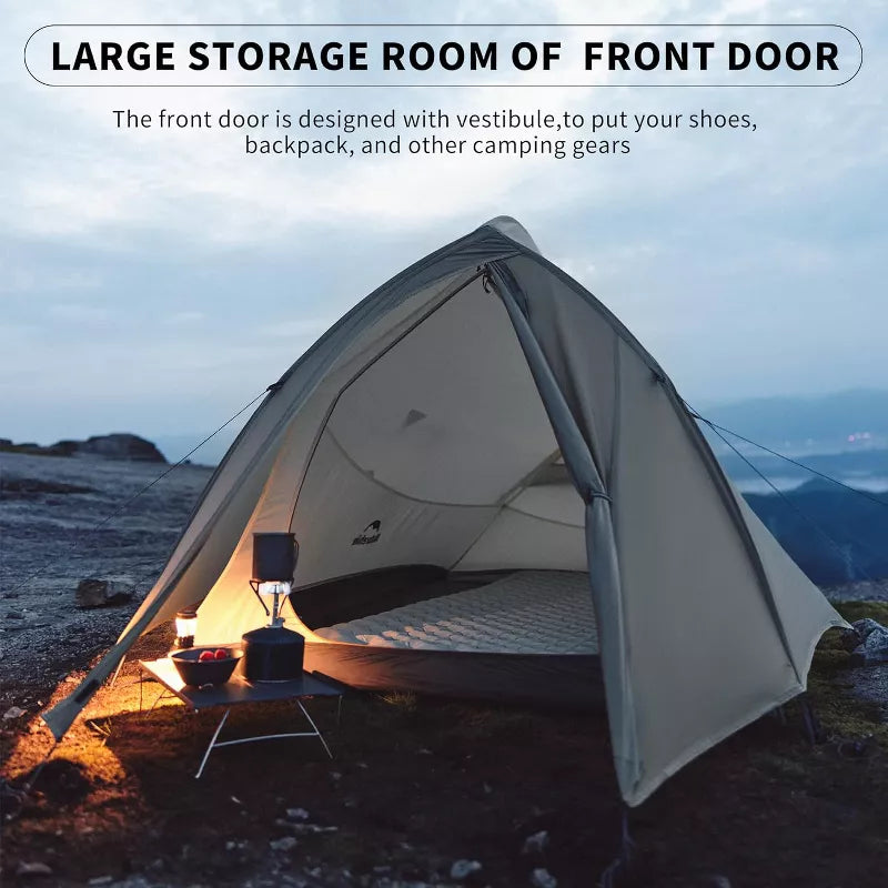 Naturehike Cloud-Up 2 Person Tent Lightweight Backpacking Tent with Footprint - Free Standing Ultralight Camping Hiking Backpack Tents Two Person Tent