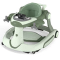 Kinder King 5-in-1 Baby Activity Walker, Convertible Push & Sit-in Walker with Adjustable Height, Foldable, Stable Design, Green