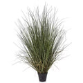 Artificial Onion Grass Potted Plant - Faux Greenery for Indoor Home Decor - Realistic Fake Reeds for Modern Farmhouse