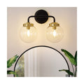 POWLIG Modern Vanity Light Fixture - Bathroom Mirror Lighting with Clear Glass Globe Shades
