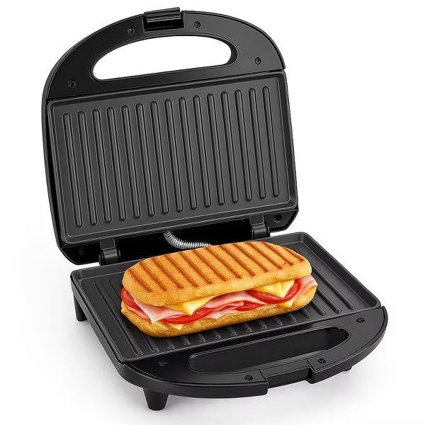 OSTBA 2-Slice Sandwich Maker with Non-Stick Grill Plates, Grilled Cheese function, Cool-Touch Handle, Indicator Lights, 750W, Compact & Easy to Clean