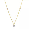 Molenia 14K Gold Heart Necklace for Women, 925 Sterling Silver Love Heart Pendant Choker Necklace Simple Jewelry Mother‘s Day Birthday Gifts for Her