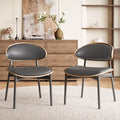 Luck Live Mid-Century Modern dining chair 2 piece set, faux leather kitchen dining chairs