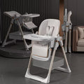 CIPACHO White Adjustable Baby High Chair (0-6 Years), Portable Infant Feeding Seat with Safety Belt, Silent Lockable Wheels & Easy-Clean Design