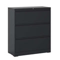 VIYET 40"H Lockable Lateral File Cabinet Heavy-Duty Metal for Home Office, Silent Full-Extension Slides, Anti-Tilt, Fits Letter/Legal/A4/F4,black