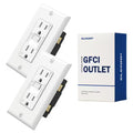 ELEGRP Black 20 Amp 125V Tamper Resistant Duplex Self-Test GFCI Outlet with Night Light, with Wall Plate