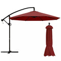 Sevobal Patio Umbrellas Outdoor Offest Hanging Umbrella, Adjustable Crank Handle, Sun Shade for Market, Large Balcony, Red, 114.17"*114.17"*81.49"