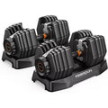 FEIERDUN 15-in-1 Adjustable Dumbbell Set with Storage Box, 105 lb Quick-Adjust Free Weight
