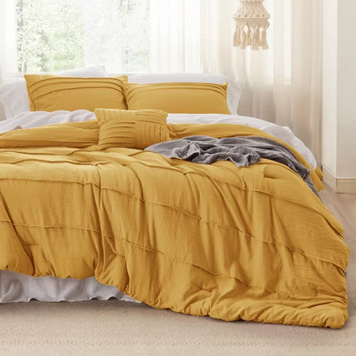Bedsure Comforter Multi Piece Set Pinch Pleat Bedding OEKO-TEX Certified All Season Soft Cozy Bed Set for Bedroom Home Decor Christmas Gift