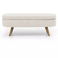 Dexmalle Tufted Storage Bench with Rubber Wood Legs,Beige
