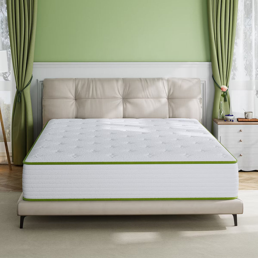 Swedrea Hybrid Mattress Breathable Medium Cooling Memory Foam Bed-in-a-Box White
