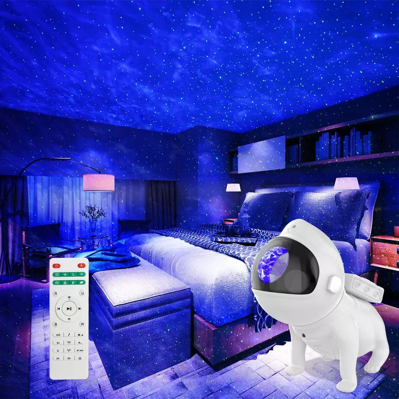 Rossetta Space Dog LED Galaxy Projector Night Lights: Modern Decor, No Assembly, Electric Hardwired