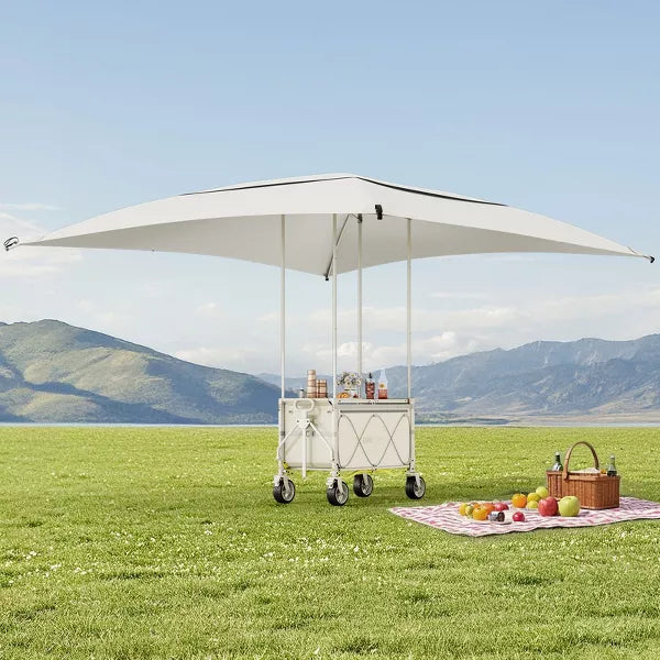 LIKEPAY Aluminnum Collapsble Foldable Utility Cart With Waterproof Canopy for Camping and Outdoor Activities