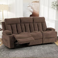 Bosmiller Recliner Sofa Set, 3 Seater Recliner Sofa, Manual Reclining Sofa Couch, Triple Recliner Sofa, Living Room, Home Theater, Small Spaces, Brown