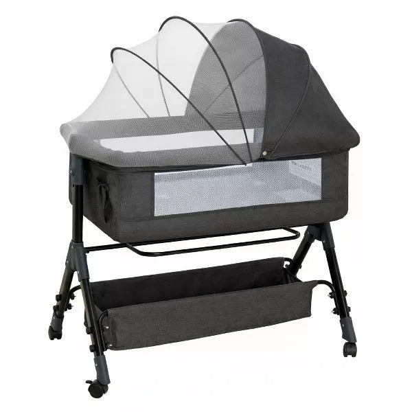 Foalom Baby Bassinet 3 in 1 Baby Bassinet Bedside Sleeper, Easy Assemble Amd Folding Portable Baby Cradle