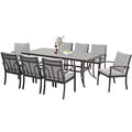 HAPPATIO Patio Outdoor Dining Set - All Aluminum Patio Table and Chairs Set with Cushions, Patio Dining Set for Lawn, Garden