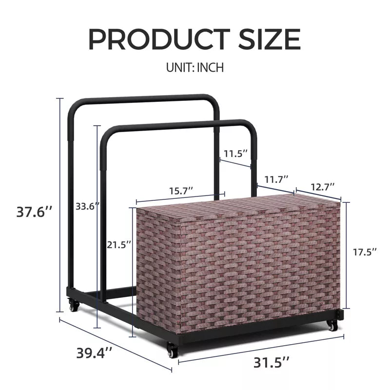 Maggift Wheelbarrows, Pool Cart with Wheels, Storage and Towel Rack, Storage Deck Box for Outdoor Patio Float,for patio, Brown, 31.5"*39.4"*37.6"