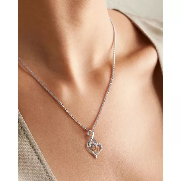 Molenia Heart Initial Necklace for Women, 925 Sterling Silver Heart Letter Pendant Necklace for Her, Fine Jewelry Necklace Gifts for Her Wife Women