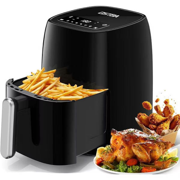 OSTBA Air Fryer with 3D Rapid Air Circulation, Digital Touch Screen, Adjustable Temp & Time, Dishwasher Safe, Oil-Free Healthy Cooking, 4.5 QT
