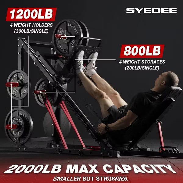 ER KANG Leg Press Machine, 45 Degree Leg Machine for Home Gym, Professional Leg Workout Machine Lower Body for Fitness and Strength Training