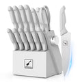 imarku Knife Set with Block, Built-in Sharpener, Stainless Steel Kitchen Knife Set with Non-Slip Ergonomic Handle, Dishwasher Safe, Best Gifts,14 PCS
