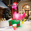 Presence Christmas Inflatables Outdoor Decorations - 6FT Christmas Blow Up Flamingo