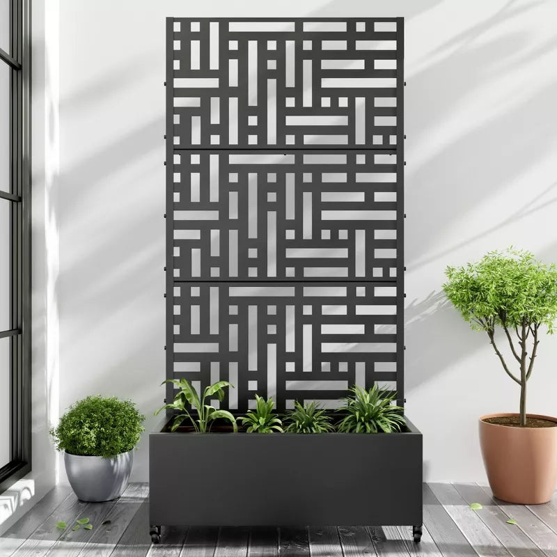 PexFix Outdoor Metal Trellis with Planter Box