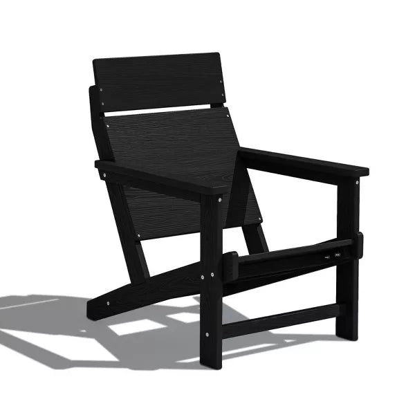 Hyleory HDPE Adirondack Chair - Panel-Back Woodgrain Outdoor Patio Chair, All-Weather Heavy , Modern Lawn Furniture for Garden, Poolside & Deck