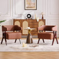 TYBOATLE Faux Leather Accent Chairs, Mid Century Modern Armchairs, Set of 2, Brown